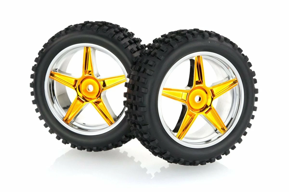 06010B | HSP 2.3" Front Buggy Tyres On Orange Chrome Rims - Wheels 2Pcs 3 06010B | HSP 2.3" Front Buggy Tyres On Orange Chrome Rims - Wheels 2Pcs