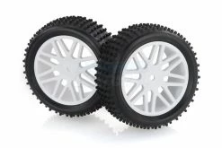 06010E | HSP 2.3" Front Buggy Tyres On White Rims - Wheels 2Pcs