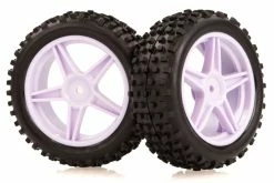 06010F | HSP 2.3" Front Buggy Tyres On White Rims - Wheels 2Pcs
