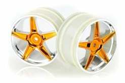 06024B | HSP 2.3" Orange Chrome Rear Buggy Rims 2Pcs