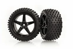 06026 | HSP 2.3" Rear Buggy Tyres On Black Rims - Wheels 2Pcs