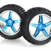 06026A | HSP 2.3" Rear Buggy Tyres On Blue Chrome Rims - Wheels 2Pcs