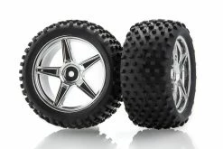 06026C | HSP 2.3" Rear Buggy Tyres On Black Rims - Wheels 2Pcs