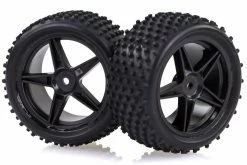 06026D | HSP 2.3" Rear Buggy Tyres On Black Rims - Wheels 2Pcs