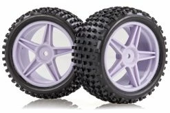 06026F | HSP 2.3" Rear Buggy Tyres On White Rims - Wheels 2Pcs