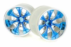 08008A | HSP 3.1" Blue Chrome Truck Rims 2Pcs