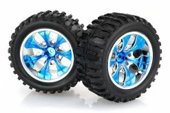 08010A | HSP 2.8" Off Road Tyres On Blue Chrome Rims - Wheels 2Pcs
