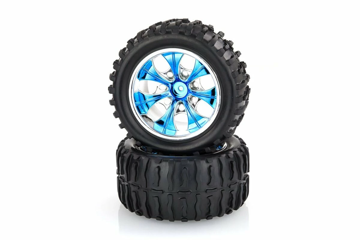 08010A | HSP 2.8" Off Road Tyres On Blue Chrome Rims - Wheels 2Pcs 4 08010A | HSP 2.8" Off Road Tyres On Blue Chrome Rims - Wheels 2Pcs - Image 2