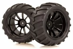 08010F | HSP 2.8" Off Road V-Groove Tyres On 10 Spoke Black Rims - Wheels 2Pcs