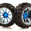 08010G | HSP 2.8" Off Road V-Groove Tyres On 10 Spoke Chrome Blue Rims - Wheels 2Pcs
