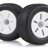 17703 | HSP 2.5" Knobby Tyres On White Chrome Rims - Wheels 2Pcs