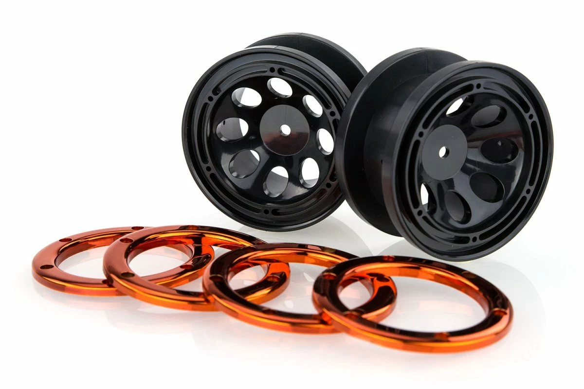 18071 | HSP 2.2" Black/Orange Beadlock Rims 2Pcs 4 18071 | HSP 2.2" Black/Orange Beadlock Rims 2Pcs - Image 2