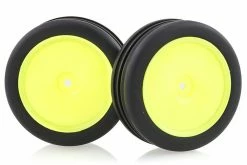 60247A | HSP 2.3" Mongoose Front Ribbed Tyres On Yellow Dish Rims - Wheels 2Pcs