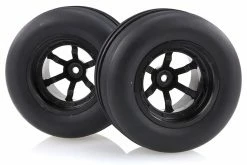 60306 | HSP 2.3" Viper Front Ribbed Tyres On Black 6 Spoke Rims - Wheels 2Pcs