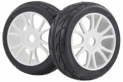 67007 | HSP 2.8" On Road Rubber Tyres On White Rims - Wheels 2Pcs