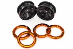 68021 | HSP 1.9" Kulak Black/Orange Beadlock Rims 2Pcs