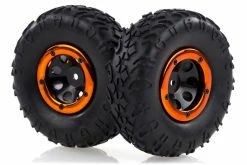 68023 | HSP 1.9" Kulak Soft Off Road Tyres On Black Rims - Beadlocked Wheels 2Pcs