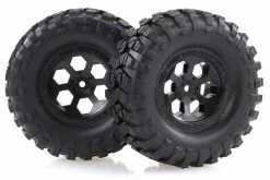 68156 | HSP 1.9" RC4 Soft Off Road Tyres On Black Rims - Wheels 2Pcs