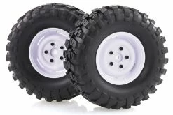 68162 | HSP 1.9" RC4 Soft Off Road Tyres On White Rims - Wheels 2Pcs