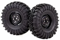 68164A | HSP 1.9" RC4 Soft Off Road Tyres On Black Rims - Wheels 2Pcs