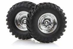 68166 | HSP 1.9" RC4 Soft Off Road Tyres On Chrome Rims - Wheels 2Pcs