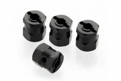 701002 | HSP Black Aluminium 12x14mm Wheel Hexes 4Pcs
