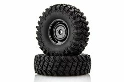 70624A | HSP 1.9" Boxer Soft Off Road Tyres On Black Dish Rims - Wheels 2Pcs