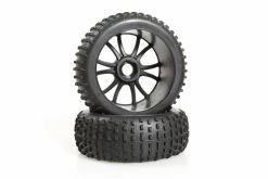 85746 | HSP 2.8" Knobby Tyres On 6 Spoke Black Rims - Wheels 2Pcs