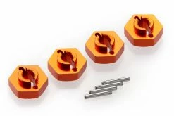 P620022 | HSP Orange Aluminium 12mm Wheel Hexes 4Pcs W/ Pins
