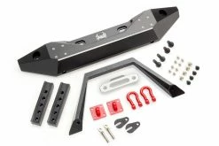 P860031 | HSP Black Aluminium Front Bumper Set W/ Red D-Ring Tow Shackles & Hardware