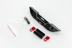 R860032 | HSP Black Aluminium Rear Bumper Set W/ Red D-Ring Tow Shackles & Hardware