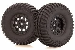 R86192 | HSP 2.1" Soft Off Road Tyres W/ Foam Inserts On Black 9-Spoke Rims 2Pcs