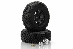 R86405 | HSP 2.1" Rock Crawler Tyres On Black Rims - Beadlocked Wheels 2Pcs